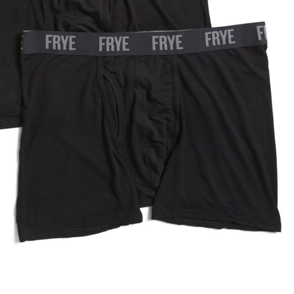 FRYE S Black Performance Bamboo Blend Fly Front Boxer Briefs Pack of 4 - Picture 4 of 7